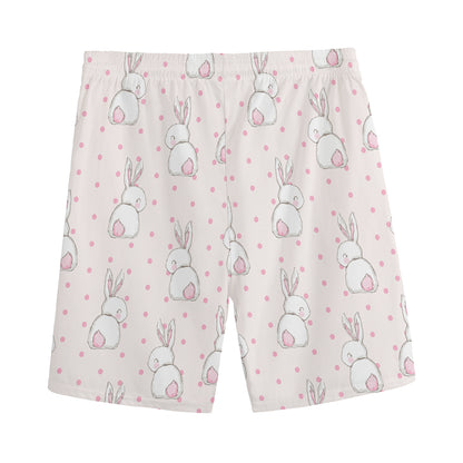 Cute Rabbit Pattern Print Men's Sports Shorts