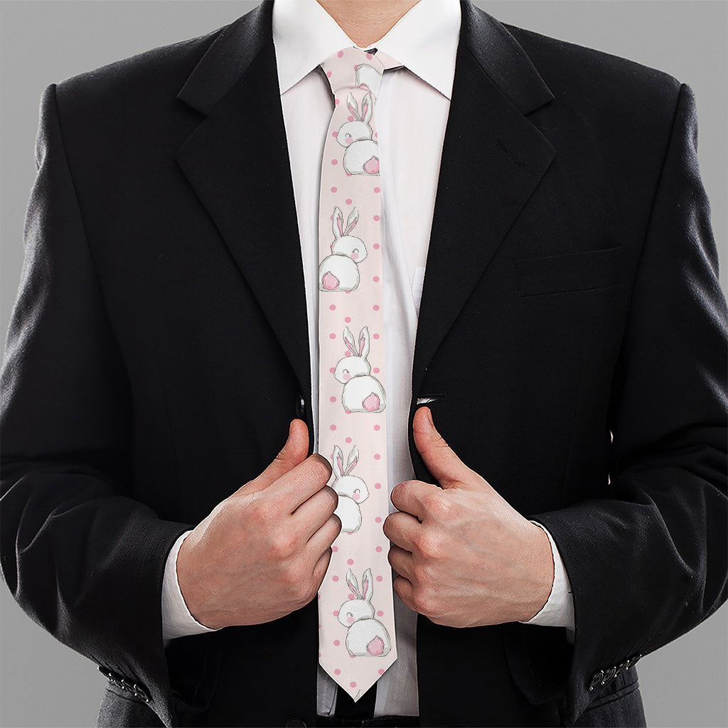 Cute Rabbit Pattern Print Necktie