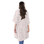 Cute Rabbit Pattern Print Open Front Beach Cover Up