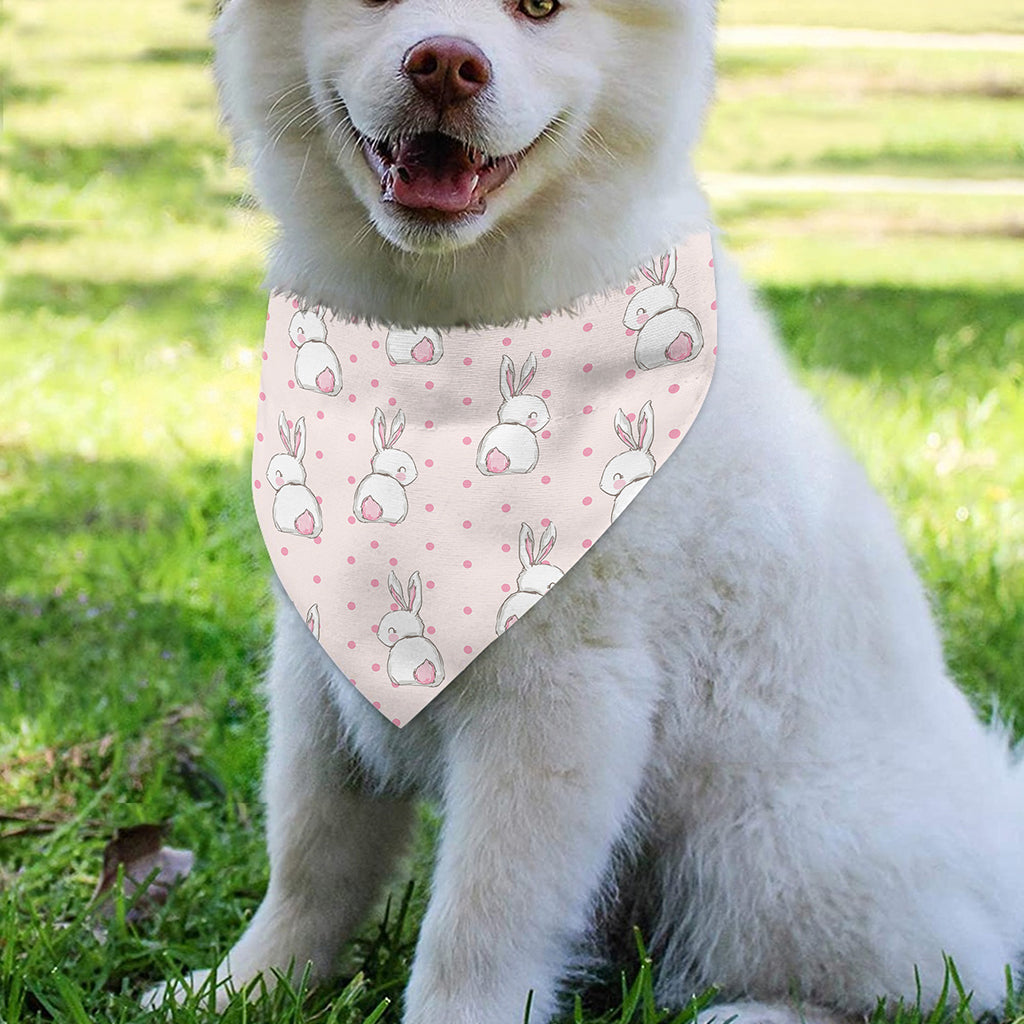 Cute Rabbit Pattern Print Over The Collar Dog Bandana