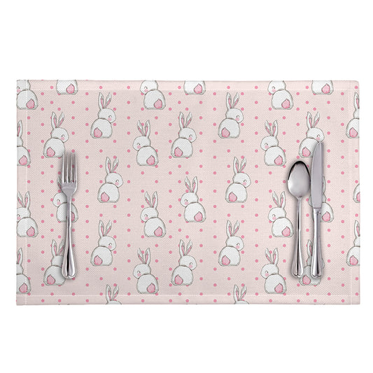 Cute Rabbit Pattern Print Placemat