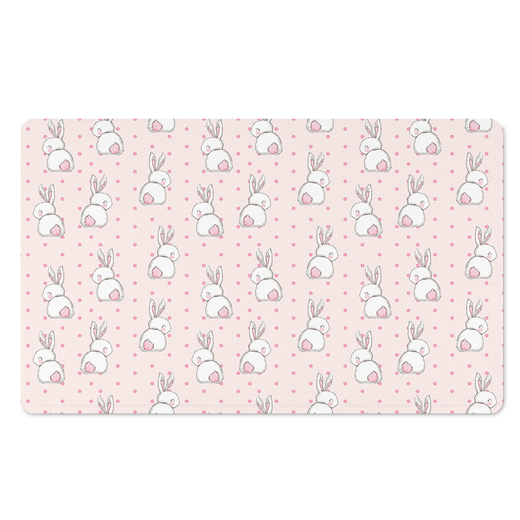 Cute Rabbit Pattern Print Polyester Doormat