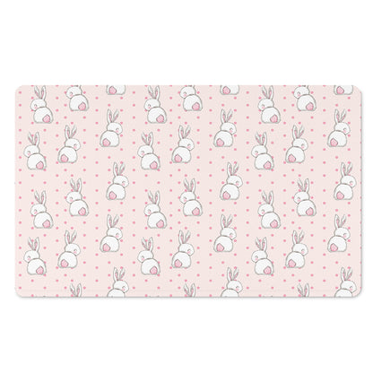 Cute Rabbit Pattern Print Polyester Doormat