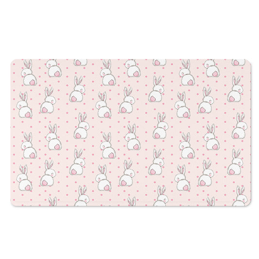 Cute Rabbit Pattern Print Polyester Doormat