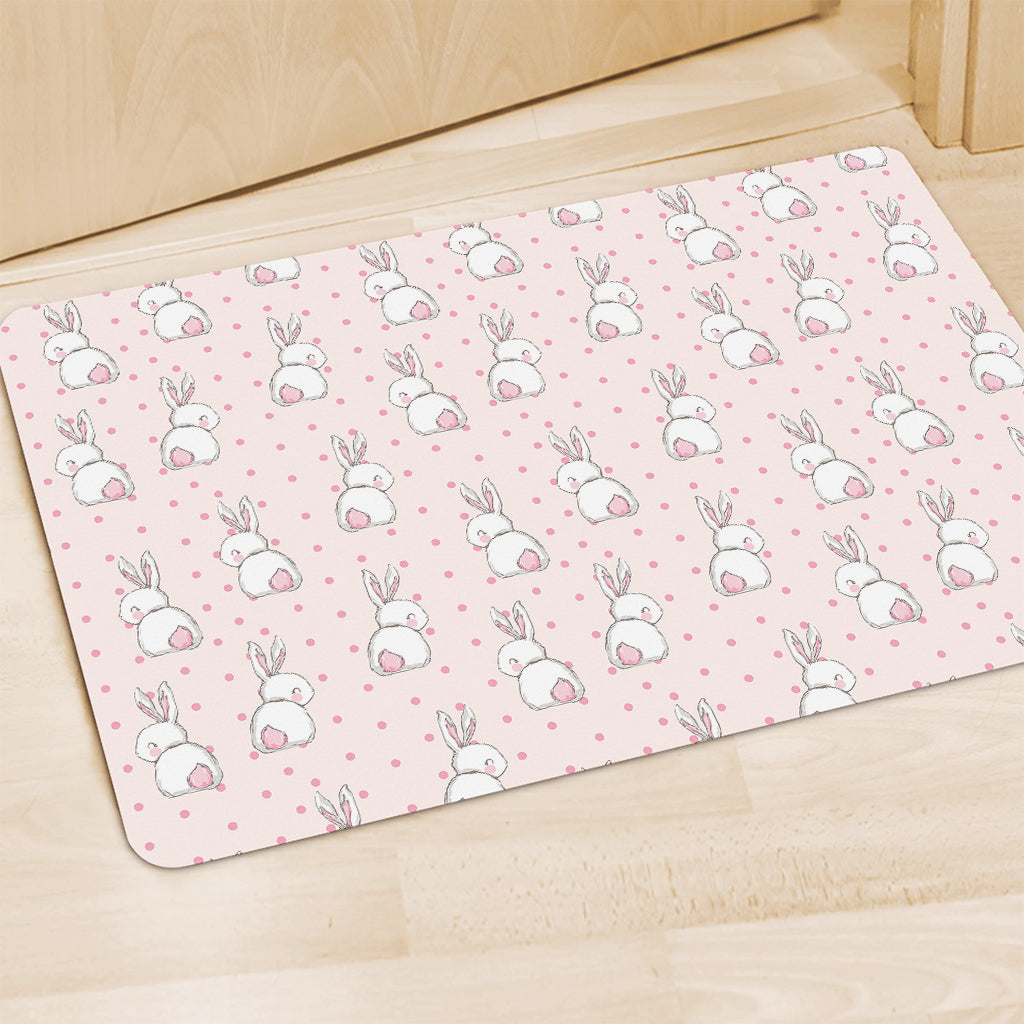 Cute Rabbit Pattern Print Polyester Doormat