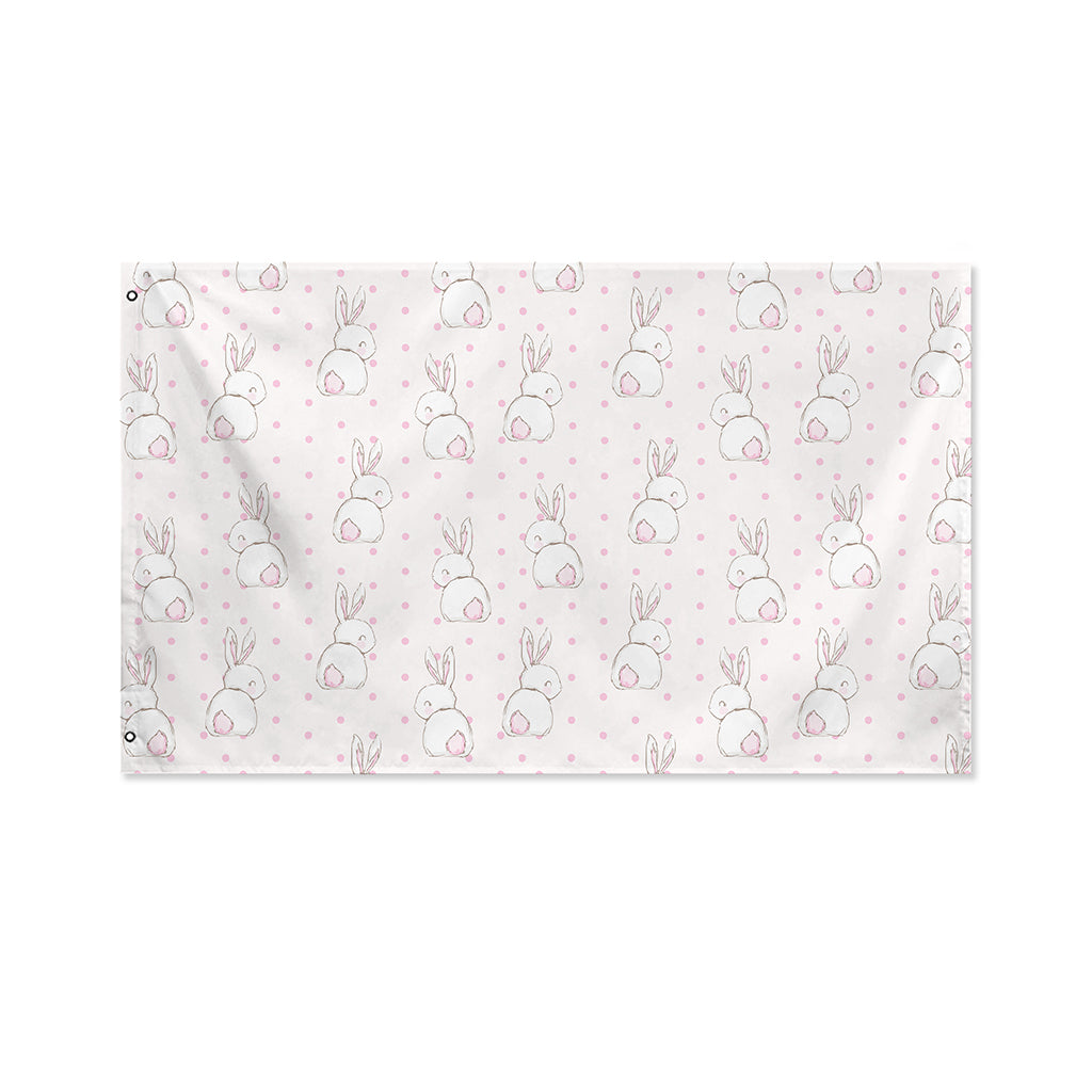 Cute Rabbit Pattern Print Polyester Flag