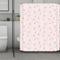 Cute Rabbit Pattern Print Polyester Shower Curtain
