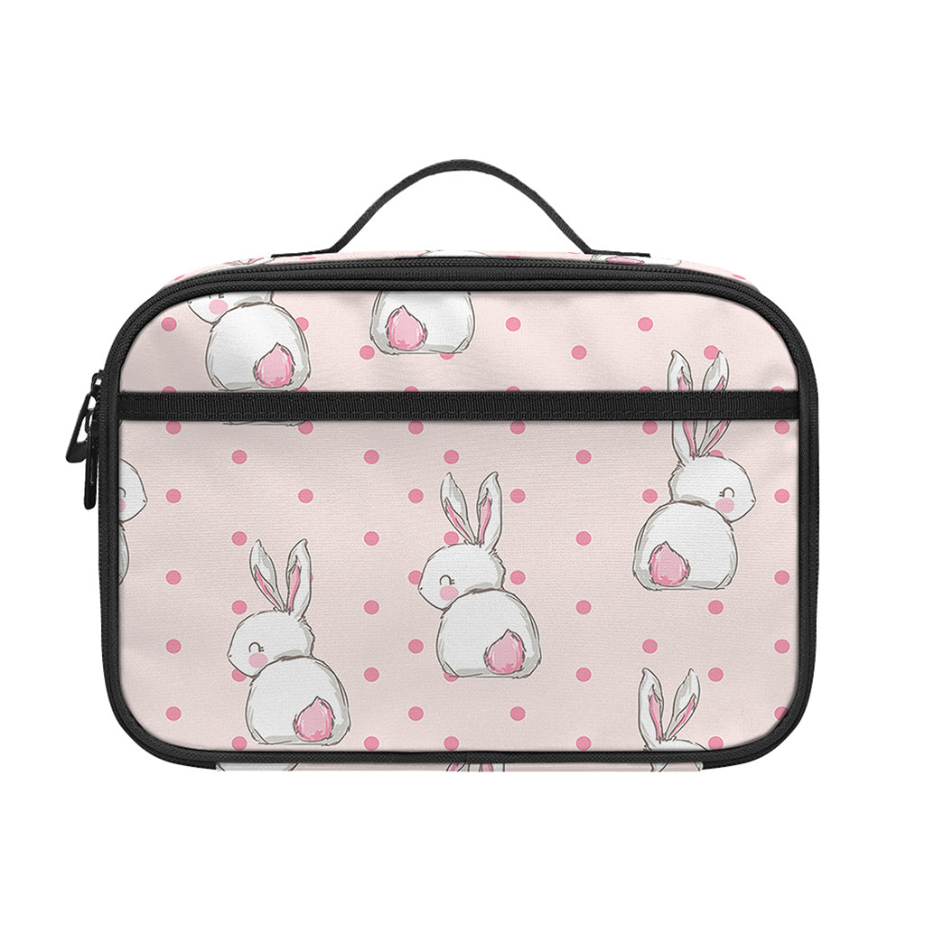Cute Rabbit Pattern Print Portable Lunch Bag