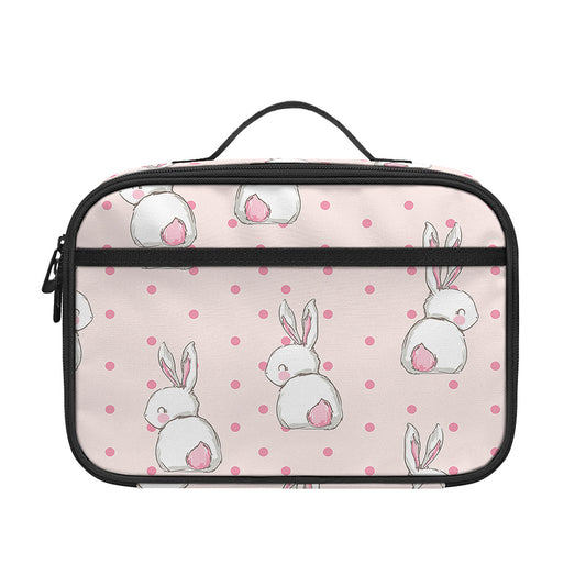 Cute Rabbit Pattern Print Portable Lunch Bag