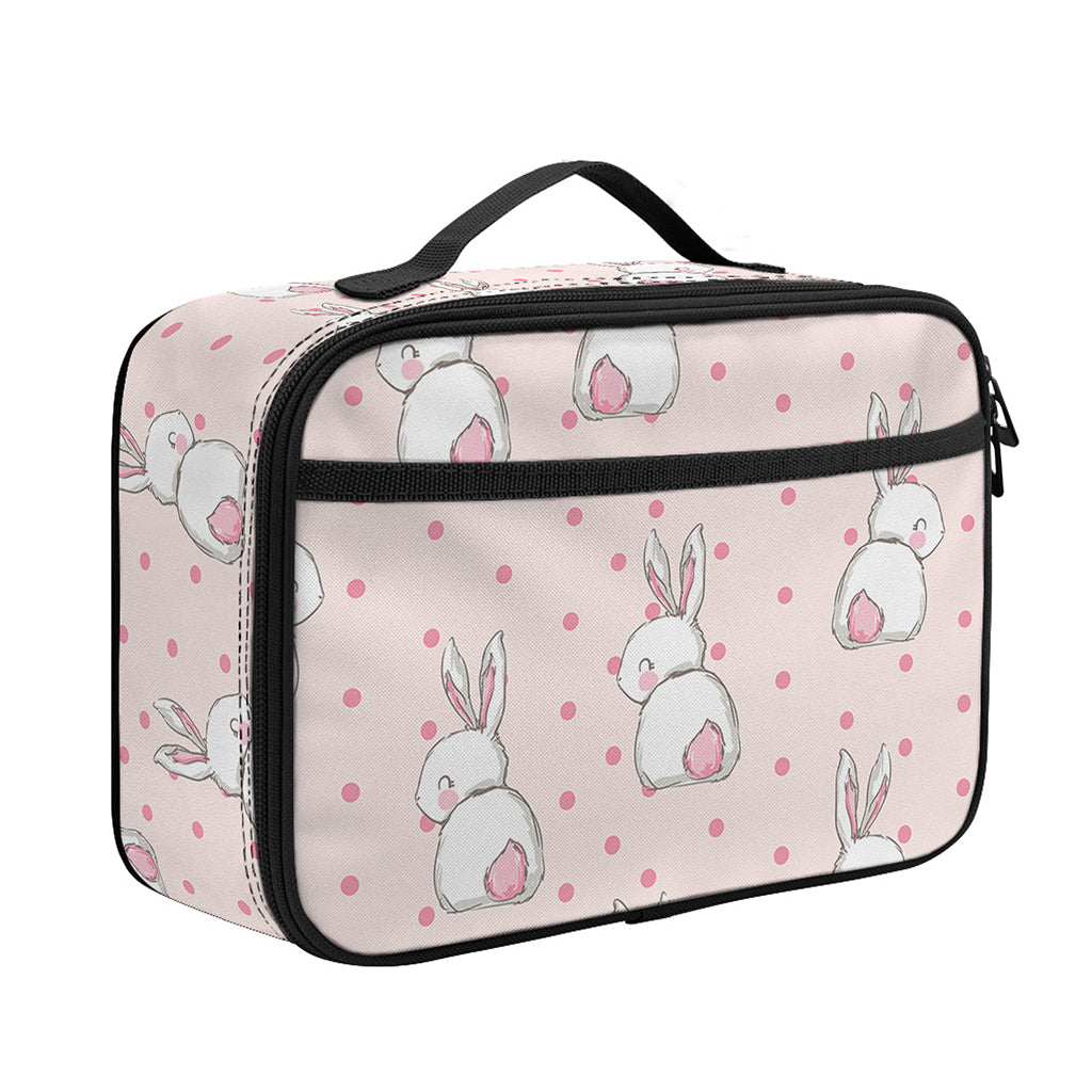 Cute Rabbit Pattern Print Portable Lunch Bag