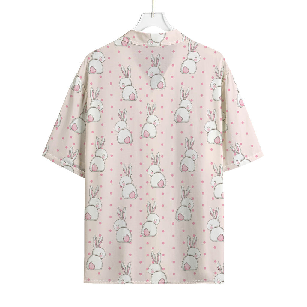 Cute Rabbit Pattern Print Rayon Hawaiian Shirt