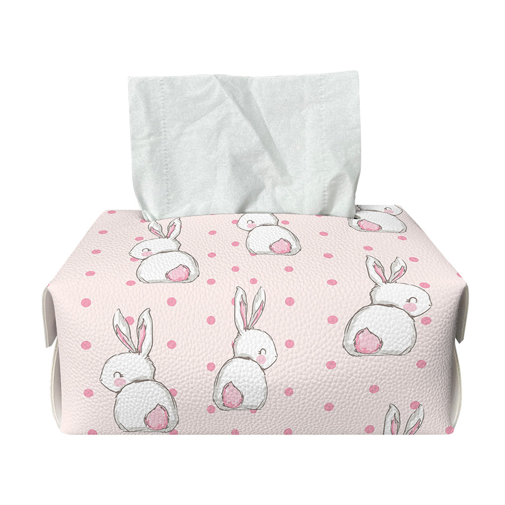 Cute Rabbit Pattern Print Rectangle Tissue Box Cover