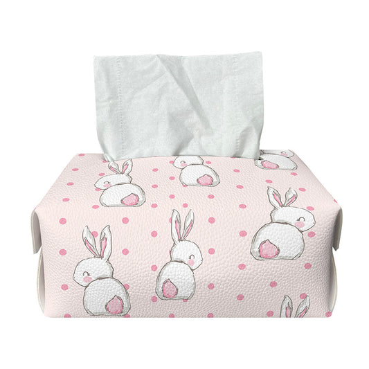 Cute Rabbit Pattern Print Rectangle Tissue Box Cover