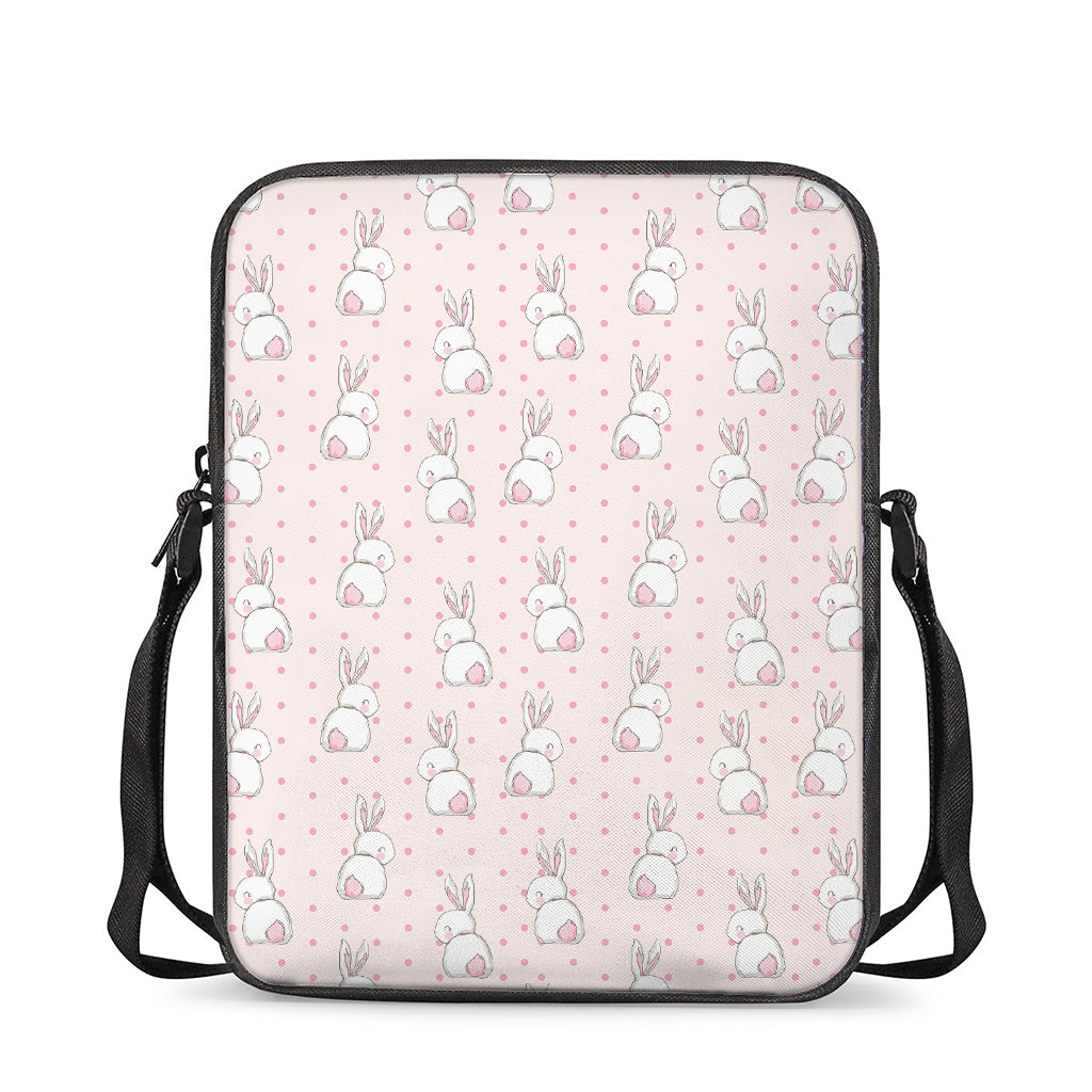 Cute Rabbit Pattern Print Rectangular Crossbody Bag