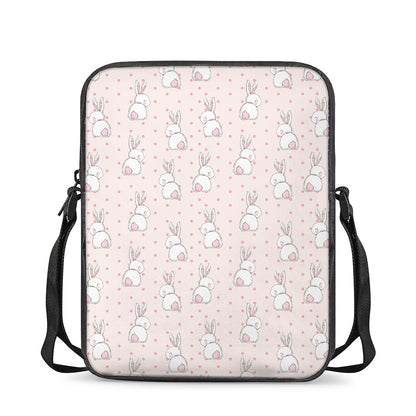 Cute Rabbit Pattern Print Rectangular Crossbody Bag