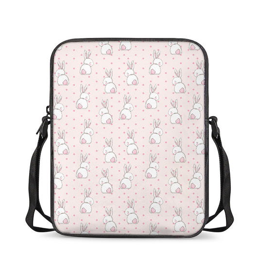 Cute Rabbit Pattern Print Rectangular Crossbody Bag