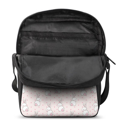Cute Rabbit Pattern Print Rectangular Crossbody Bag