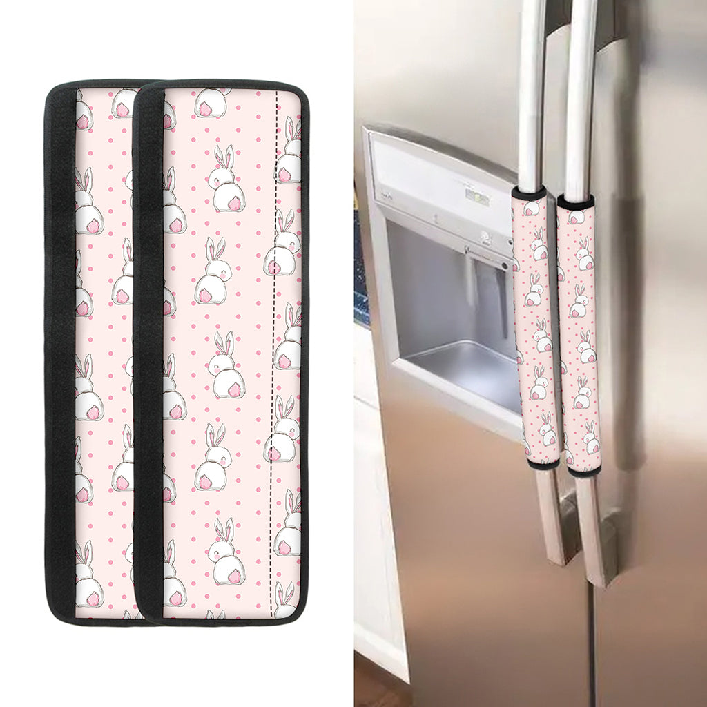 Cute Rabbit Pattern Print Refrigerator Handle Covers