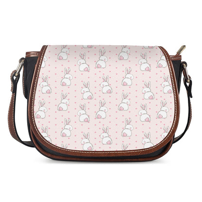 Cute Rabbit Pattern Print Saddle Bag
