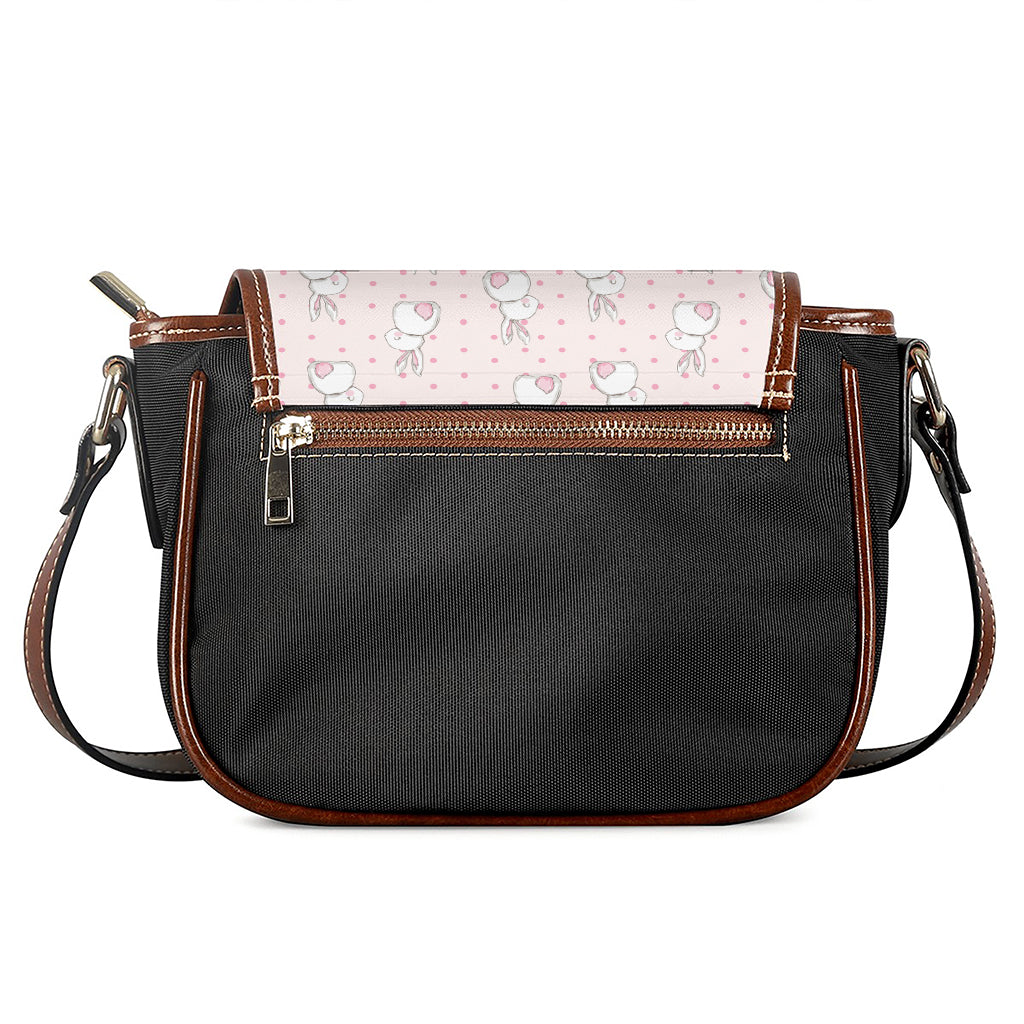 Cute Rabbit Pattern Print Saddle Bag