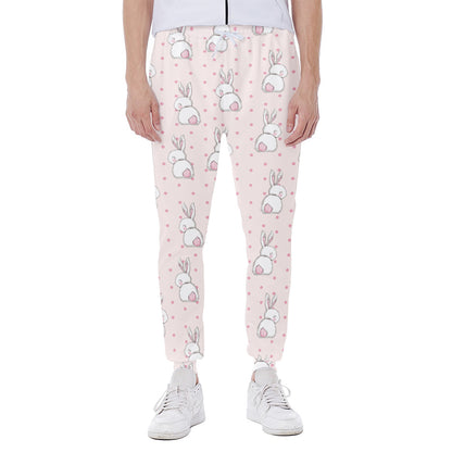 Cute Rabbit Pattern Print Scuba Joggers
