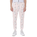 Cute Rabbit Pattern Print Scuba Joggers