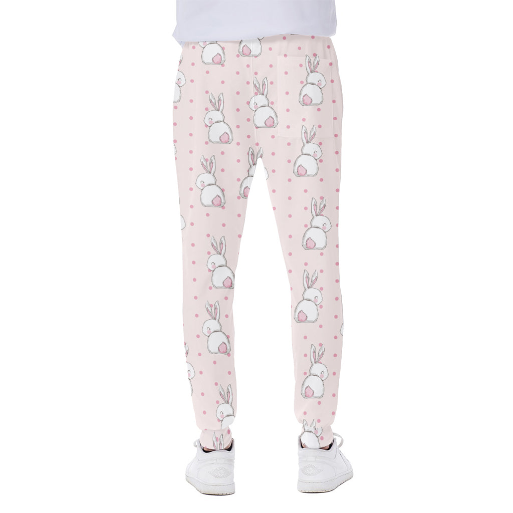 Cute Rabbit Pattern Print Scuba Joggers