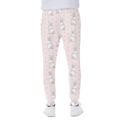 Cute Rabbit Pattern Print Scuba Joggers