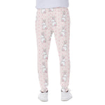 Cute Rabbit Pattern Print Scuba Joggers