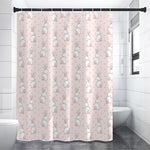 Cute Rabbit Pattern Print Shower Curtain