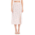 Cute Rabbit Pattern Print Side Slit Midi Skirt