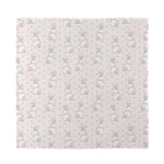 Cute Rabbit Pattern Print Silk Bandana