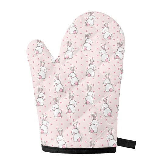Cute Rabbit Pattern Print Single Oven Mitt