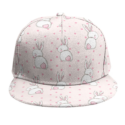 Cute Rabbit Pattern Print Snapback Cap