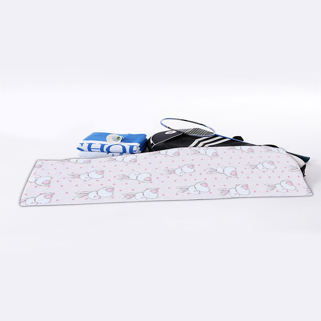 Cute Rabbit Pattern Print Sports Towel