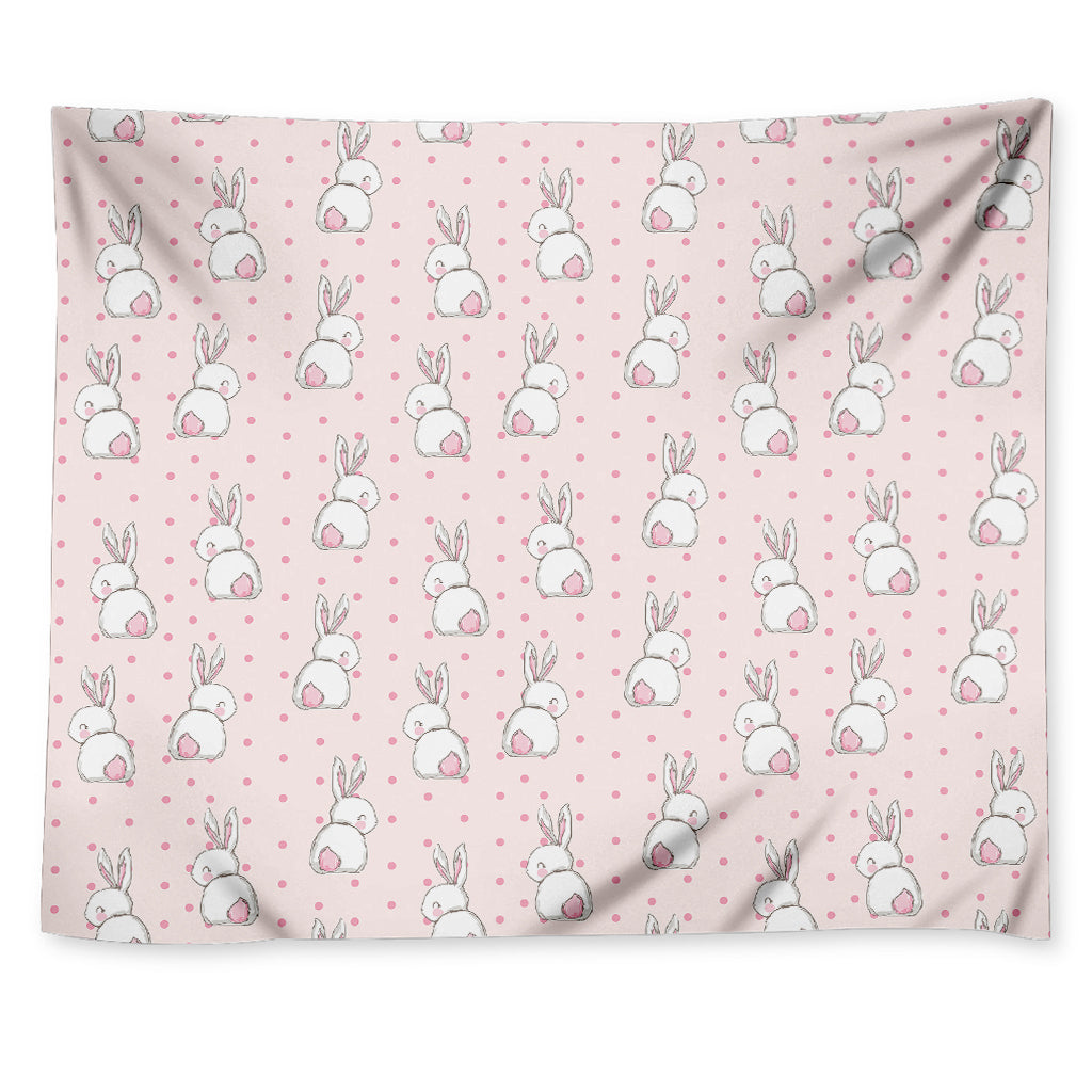 Cute Rabbit Pattern Print Tapestry