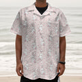 Cute Rabbit Pattern Print Textured Short Sleeve Shirt