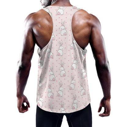 Cute Rabbit Pattern Print Training Tank Top