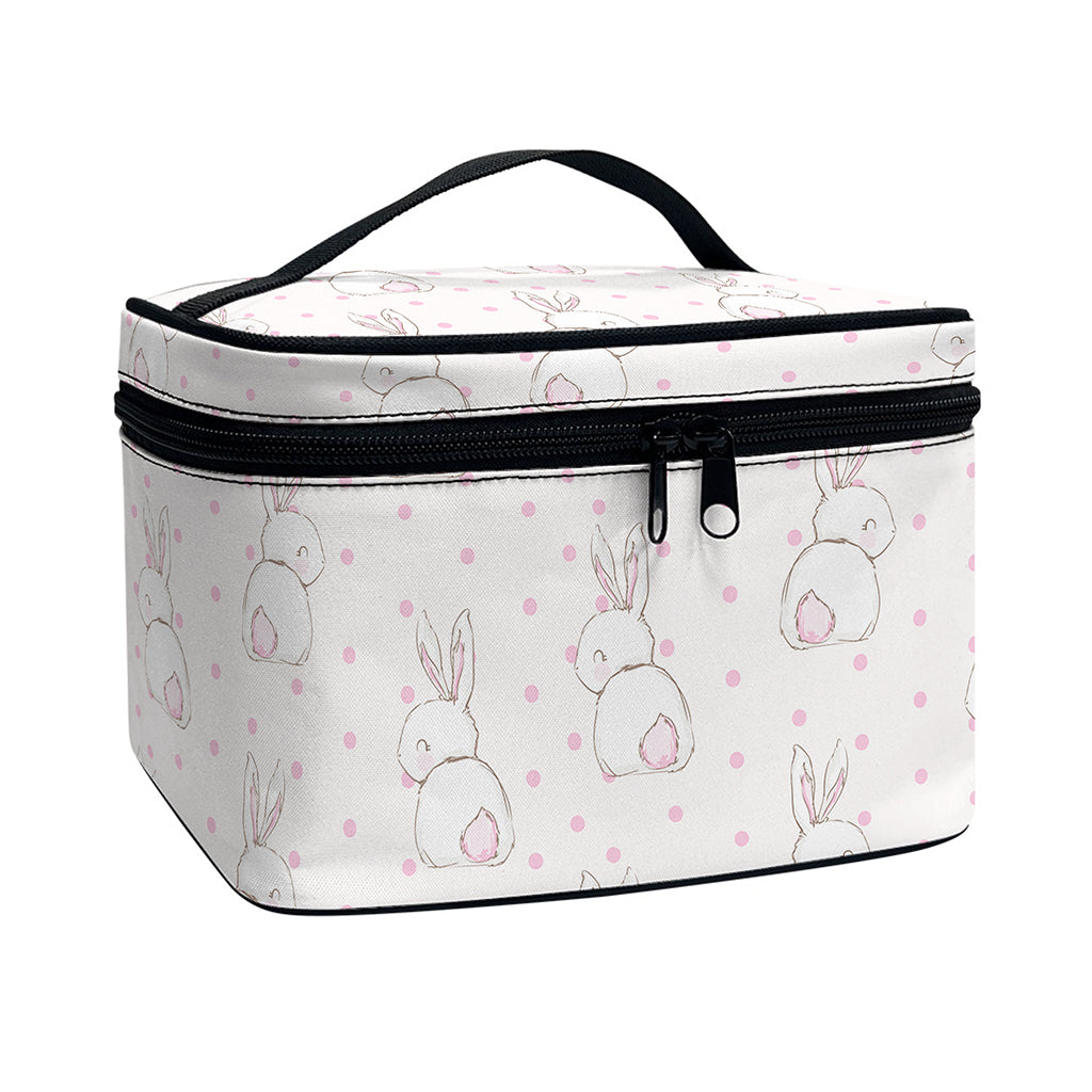 Cute Rabbit Pattern Print Travel Makeup Bag
