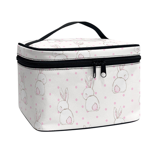 Cute Rabbit Pattern Print Travel Makeup Bag