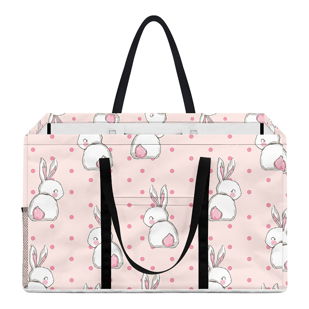 Cute Rabbit Pattern Print Utility Tote Bag