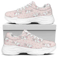 Cute Rabbit Pattern Print White Chunky Shoes