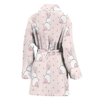 Cute Rabbit Pattern Print Women's Bathrobe