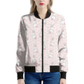 Cute Rabbit Pattern Print Women's Bomber Jacket