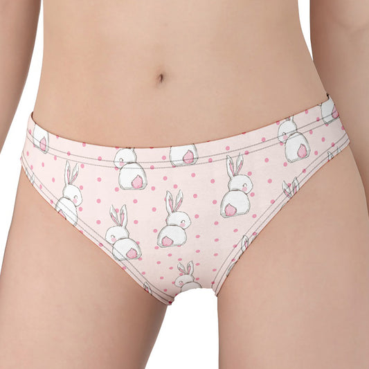 Cute Rabbit Pattern Print Women's Panties