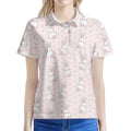 Cute Rabbit Pattern Print Women's Polo Shirt