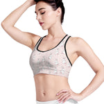 Cute Rabbit Pattern Print Women's Sports Bra