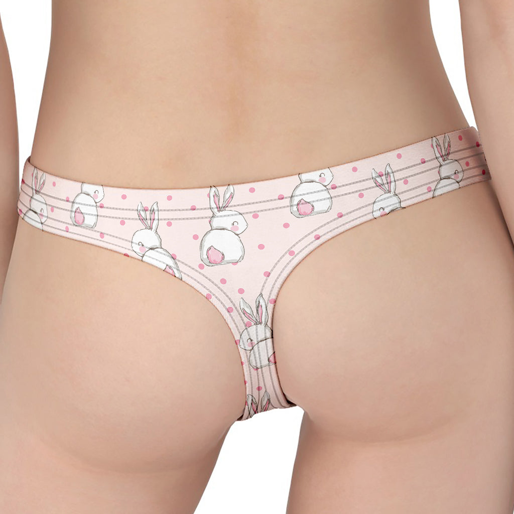 Cute Rabbit Pattern Print Women's Thong