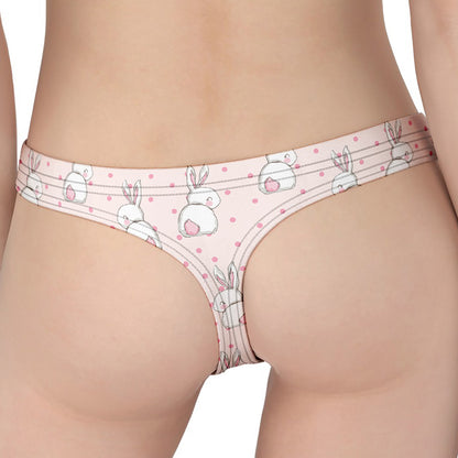 Cute Rabbit Pattern Print Women's Thong