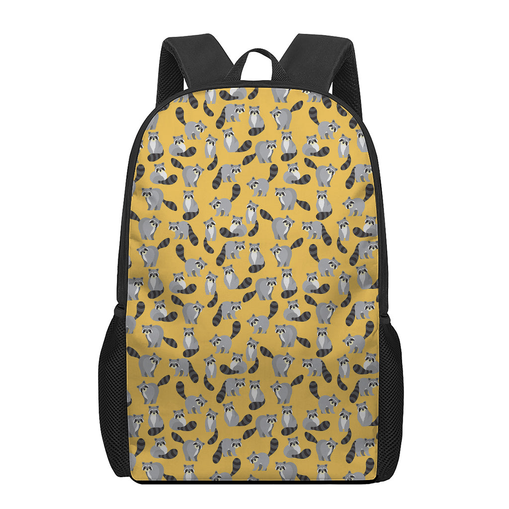 Cute Raccoon Pattern Print 17 Inch Backpack